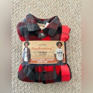 New Weatherproof Vintage Youth Shirt Jacket and Tee size M (10/12)